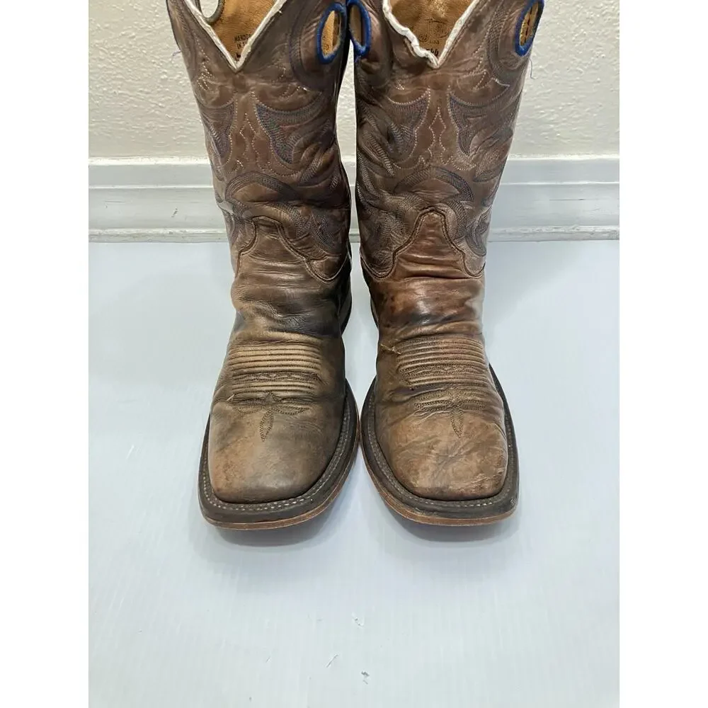 Justin Men’s 10.5 Bent Rail Caddo Square Toe Cowboy Tan Western Boots BR744